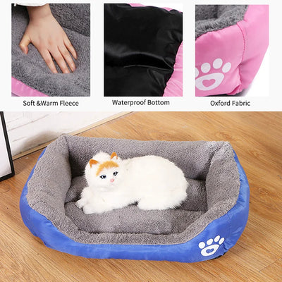 Large Pet Cat Dog Bed Square Plush Kennel Summer Supplies