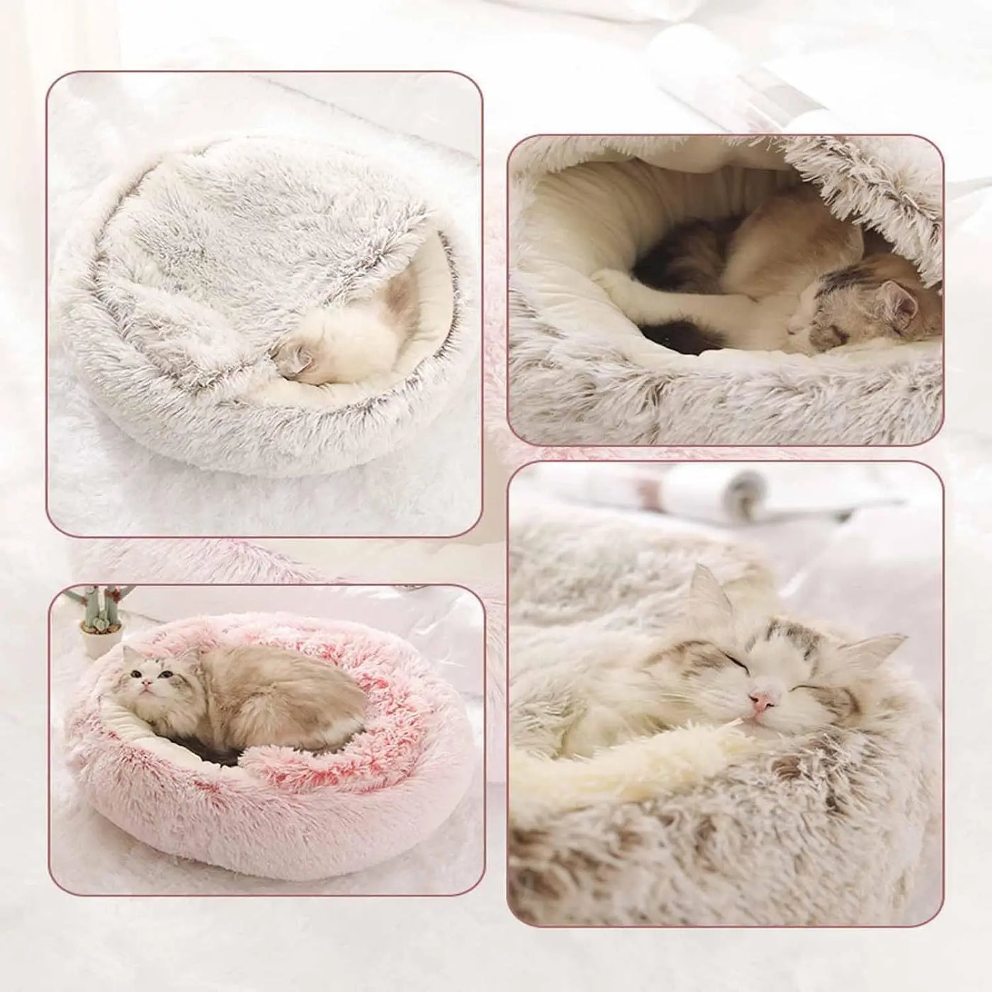 Soft Plush Pet Bed Round Cat Bed Pet Mattress Warm Cat