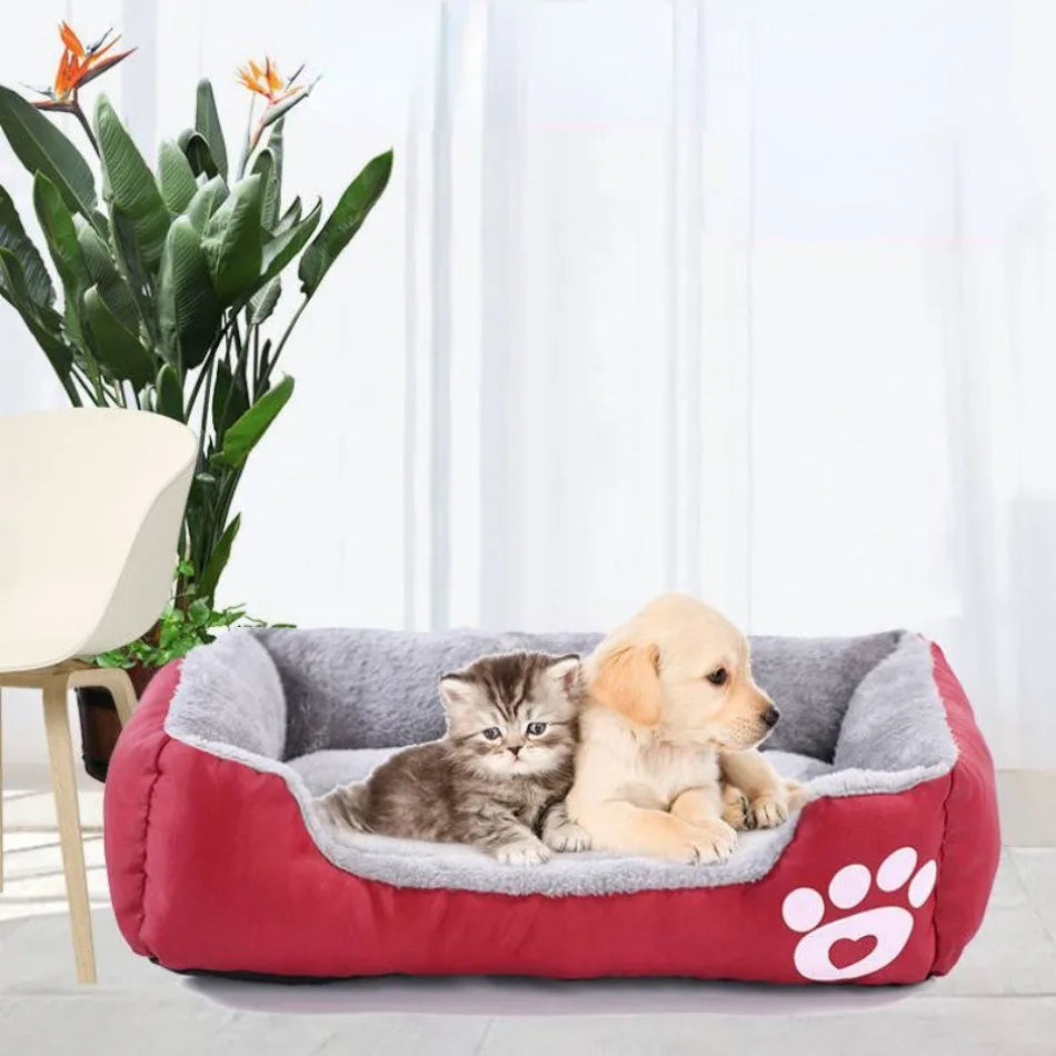 Large Pet Cat Dog Bed Square Plush Kennel Summer Supplies